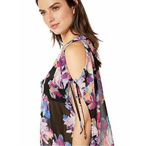 Nwt Bar III Tech Floral Tunic Swim Cover-up - Picture 4 of 9